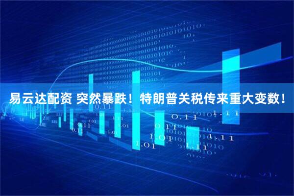易云达配资 突然暴跌！特朗普关税传来重大变数！