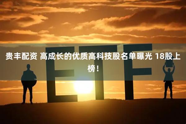 贵丰配资 高成长的优质高科技股名单曝光 18股上榜！