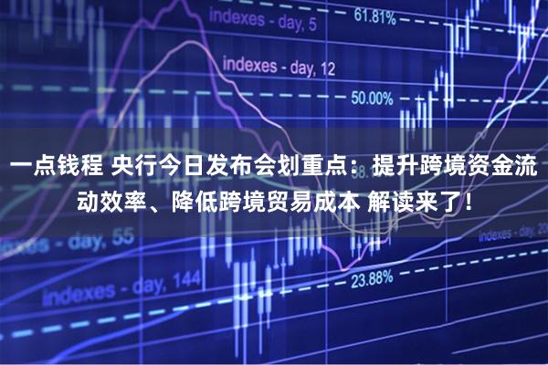 一点钱程 央行今日发布会划重点：提升跨境资金流动效率、降低跨境贸易成本 解读来了！